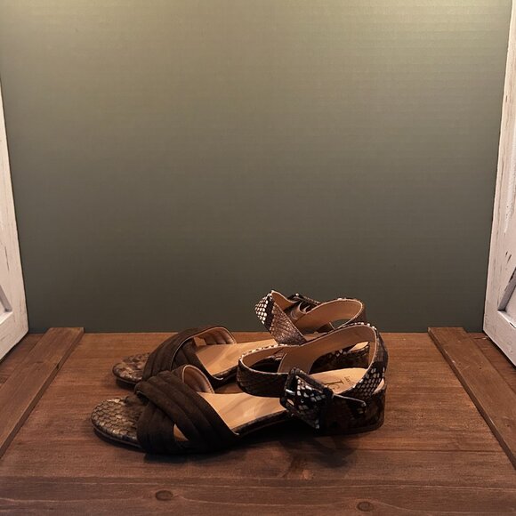 Luca Grossi Vera Cuoio Italian Animal Print Sandals Heels Size 40 - Picture 4 of 7